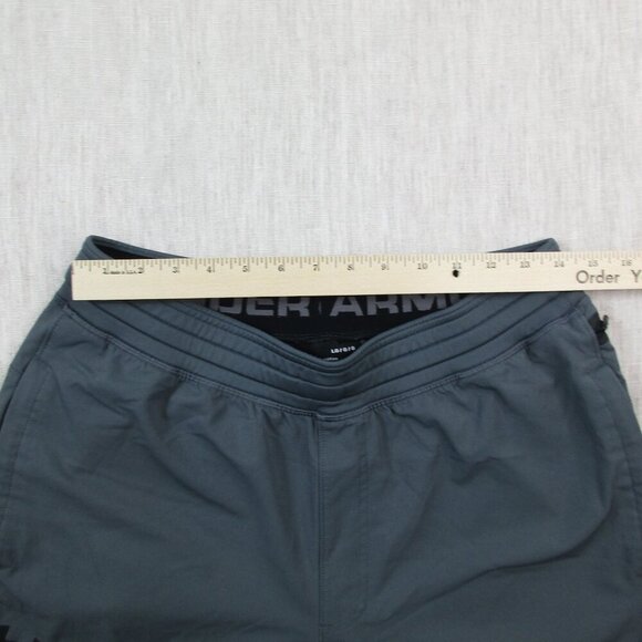 Under Armour Track Pants Mens Large Charcoal Gray Stretch Fitted Elastic Waist - Picture 6 of 8